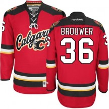 Men's Reebok Calgary Flames Troy Brouwer Red New Third Jersey - Authentic