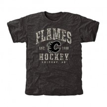 Men's Calgary Flames Black Camo Stack Tri-Blend T-Shirt -