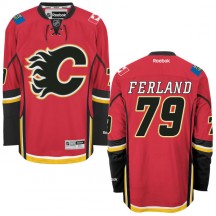 Men's Reebok Calgary Flames Micheal Ferland Red Home Jersey - - Premier