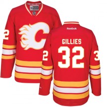 Men's Reebok Calgary Flames Jon Gillies Red Alternate Jersey - Premier