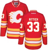 Men's Reebok Calgary Flames David Rittich Red Alternate Jersey - Authentic