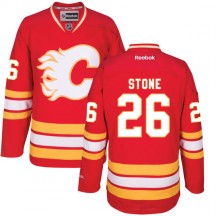 Men's Reebok Calgary Flames Michael Stone Red Alternate Jersey - Authentic