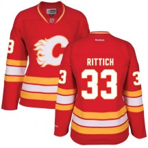 Women's Reebok Calgary Flames David Rittich Red Alternate Jersey - Premier