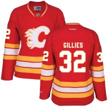 Women's Reebok Calgary Flames Jon Gillies Red Alternate Jersey - Authentic