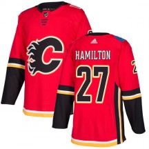 Men's Adidas Calgary Flames Dougie Hamilton Red Jersey - Authentic