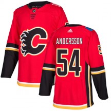 Men's Adidas Calgary Flames Rasmus Andersson Red Jersey - Authentic