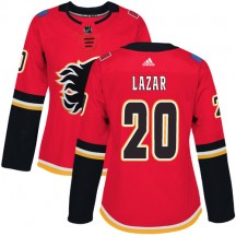 Women's Adidas Calgary Flames Curtis Lazar Red Home Jersey - Authentic