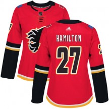 Women's Adidas Calgary Flames Dougie Hamilton Red Home Jersey - Authentic