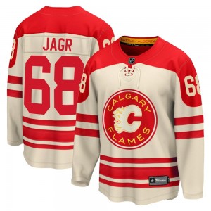 Men's Fanatics Branded Calgary Flames Jaromir Jagr Cream Breakaway 2023 Heritage Classic Jersey - Premier