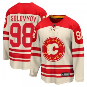 Men's Fanatics Branded Calgary Flames Ilya Solovyov Cream Breakaway 2023 Heritage Classic Jersey - Premier