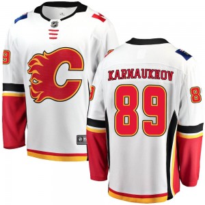 Youth Fanatics Branded Calgary Flames Pavel Karnaukhov White Away Jersey - Breakaway