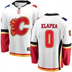 Youth Fanatics Branded Calgary Flames Adam Klapka White Away Jersey - Breakaway
