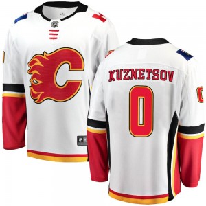 Youth Fanatics Branded Calgary Flames Yan Kuznetsov White Away Jersey - Breakaway