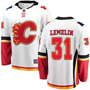 Youth Fanatics Branded Calgary Flames Rejean Lemelin White Away Jersey - Breakaway