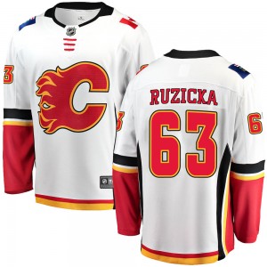 Youth Fanatics Branded Calgary Flames Adam Ruzicka White Away Jersey - Breakaway