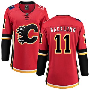 Women's Fanatics Branded Calgary Flames Mikael Backlund Red Home Jersey - Breakaway