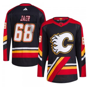 Men's Adidas Calgary Flames Jaromir Jagr Black Reverse Retro 2.0 Jersey - Authentic