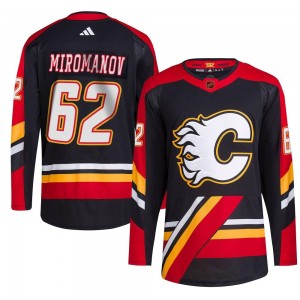 Men's Adidas Calgary Flames Daniil Miromanov Black Reverse Retro 2.0 Jersey - Authentic