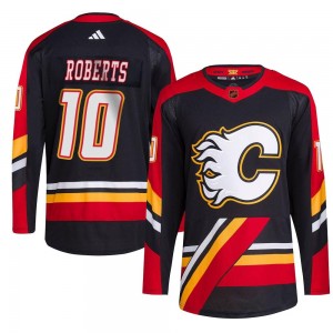 Men's Adidas Calgary Flames Gary Roberts Black Reverse Retro 2.0 Jersey - Authentic