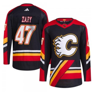 Men's Adidas Calgary Flames Connor Zary Black Reverse Retro 2.0 Jersey - Authentic