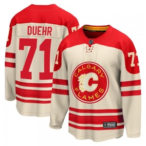 Youth Fanatics Branded Calgary Flames Walker Duehr Cream Breakaway 2023 Heritage Classic Jersey - Premier
