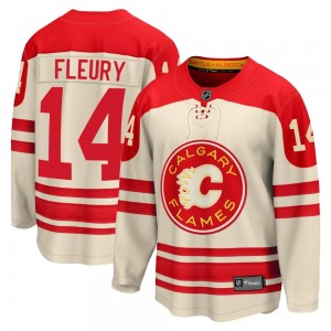 Youth Fanatics Branded Calgary Flames Theoren Fleury Cream Breakaway 2023 Heritage Classic Jersey - Premier