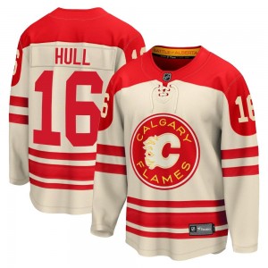 Youth Fanatics Branded Calgary Flames Brett Hull Cream Breakaway 2023 Heritage Classic Jersey - Premier