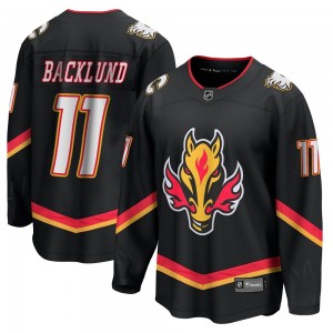 Men's Fanatics Branded Calgary Flames Mikael Backlund Black Breakaway 2022/23 Alternate Jersey - Premier