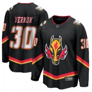 Men's Fanatics Branded Calgary Flames Mike Vernon Black Breakaway 2022/23 Alternate Jersey - Premier