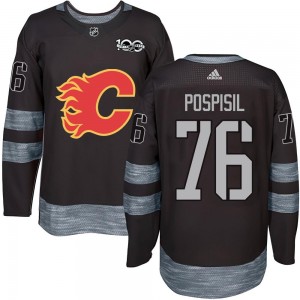 Youth Calgary Flames Martin Pospisil Black 1917-2017 100th Anniversary Jersey - Authentic