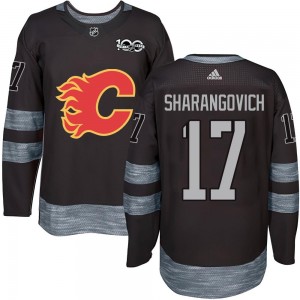 Youth Calgary Flames Yegor Sharangovich Black 1917-2017 100th Anniversary Jersey - Authentic