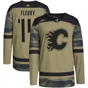 Youth Adidas Calgary Flames Theoren Fleury Camo Military Appreciation Practice Jersey - Authentic