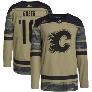Youth Adidas Calgary Flames A.J. Greer Camo Military Appreciation Practice Jersey - Authentic