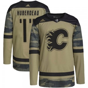 Youth Adidas Calgary Flames Jonathan Huberdeau Camo Military Appreciation Practice Jersey - Authentic
