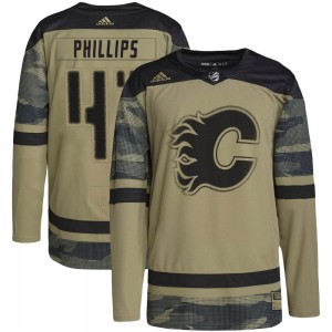 Youth Adidas Calgary Flames Matthew Phillips Camo Military Appreciation Practice Jersey - Authentic