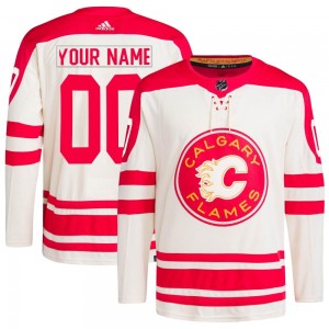 Youth Adidas Calgary Flames Custom Cream Custom 2023 Heritage Classic Primegreen Jersey - Authentic