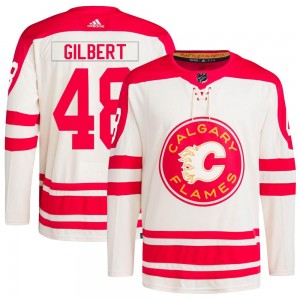 Youth Adidas Calgary Flames Dennis Gilbert Cream 2023 Heritage Classic Primegreen Jersey - Authentic