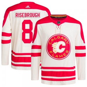 Youth Adidas Calgary Flames Doug Risebrough Cream 2023 Heritage Classic Primegreen Jersey - Authentic