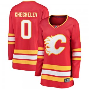 Women's Fanatics Branded Calgary Flames Daniil Chechelev Red Alternate Jersey - Breakaway
