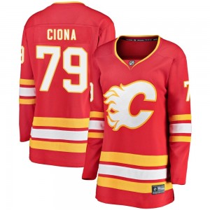 Women's Fanatics Branded Calgary Flames Lucas Ciona Red Alternate Jersey - Breakaway