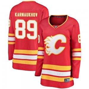 Women's Fanatics Branded Calgary Flames Pavel Karnaukhov Red Alternate Jersey - Breakaway