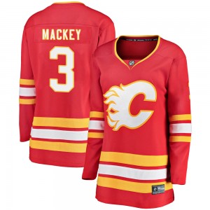 Women's Fanatics Branded Calgary Flames Connor Mackey Red Alternate Jersey - Breakaway
