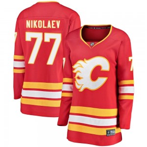 Women's Fanatics Branded Calgary Flames Ilya Nikolaev Red Alternate Jersey - Breakaway