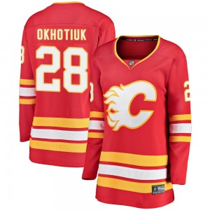 Women's Fanatics Branded Calgary Flames Nikita Okhotiuk Red Alternate Jersey - Breakaway