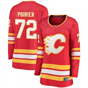 Women's Fanatics Branded Calgary Flames Jeremie Poirier Red Alternate Jersey - Breakaway