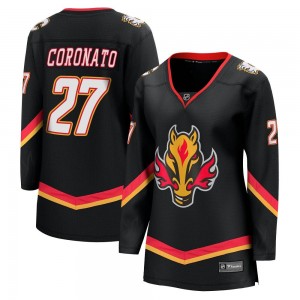 Women's Fanatics Branded Calgary Flames Matt Coronato Black Breakaway 2022/23 Alternate Jersey - Premier