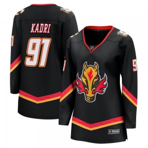 Women's Fanatics Branded Calgary Flames Nazem Kadri Black Breakaway 2022/23 Alternate Jersey - Premier