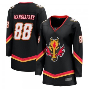 Women's Fanatics Branded Calgary Flames Andrew Mangiapane Black Breakaway 2022/23 Alternate Jersey - Premier