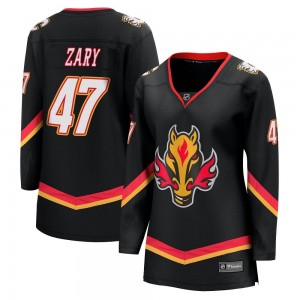 Women's Fanatics Branded Calgary Flames Connor Zary Black Breakaway 2022/23 Alternate Jersey - Premier
