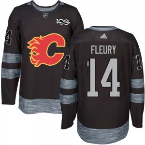 Men's Calgary Flames Theoren Fleury Black 1917-2017 100th Anniversary Jersey - Authentic